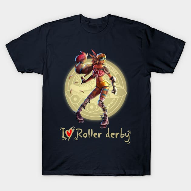 I Love Roller Derby T-Shirt by Phuc Son R&T